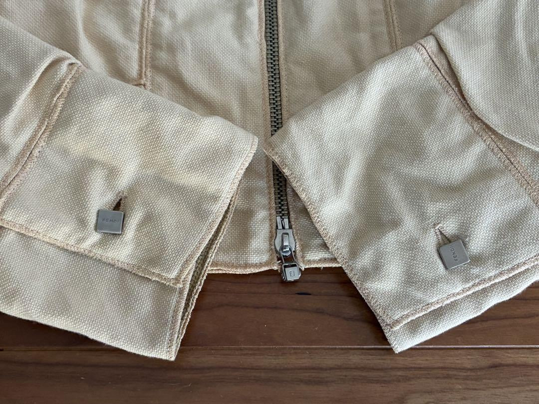 FENDI Jacket FF Asian fit L 40 US size M Beige Authentic