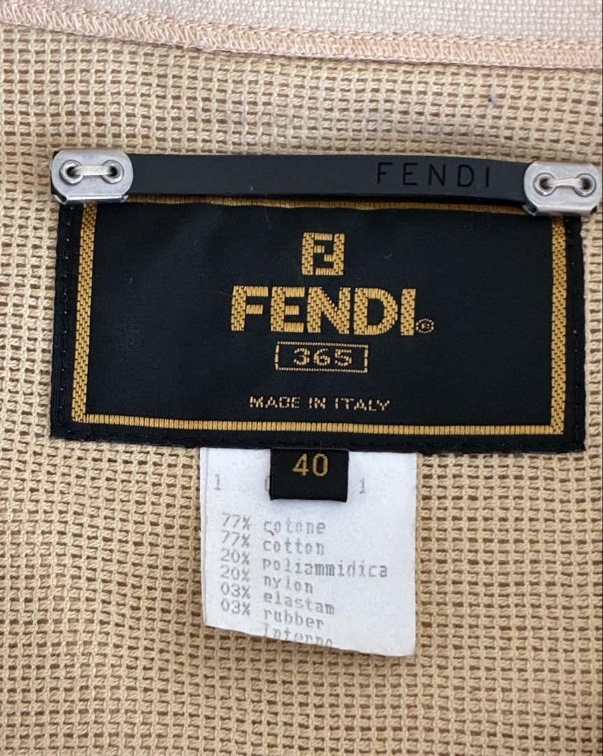 FENDI Jacket FF Asian fit L 40 US size M Beige Authentic