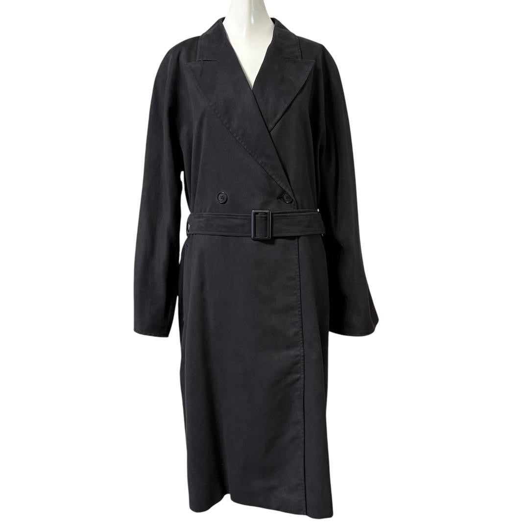 Max Mara Trench Coat Asian fit XL 42 US size L Black Authentic