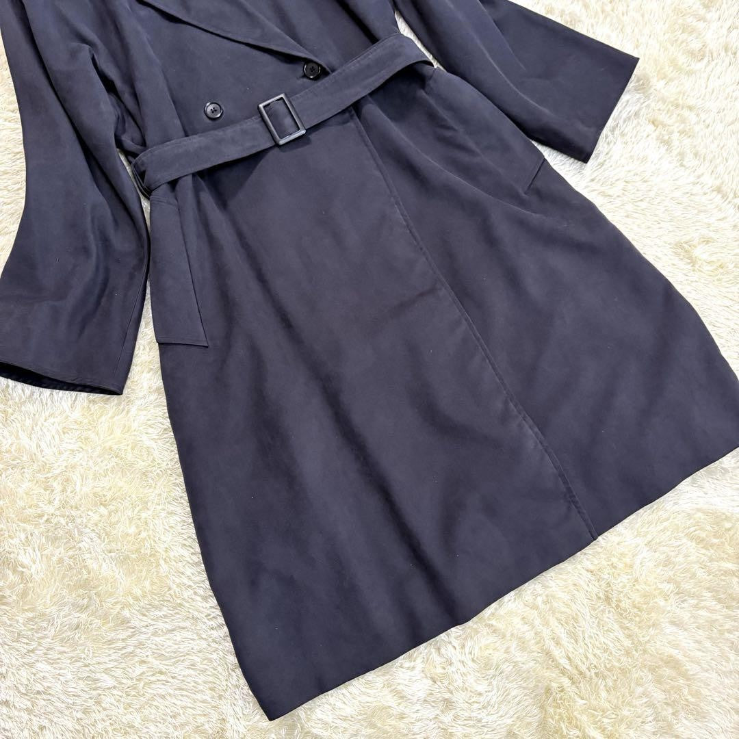Max Mara Trench Coat Asian fit XL 42 US size L Black Authentic