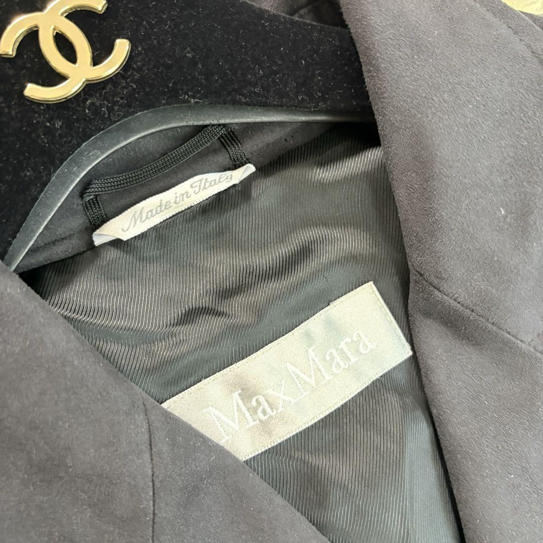 Max Mara Trench Coat Asian fit XL 42 US size L Black Authentic