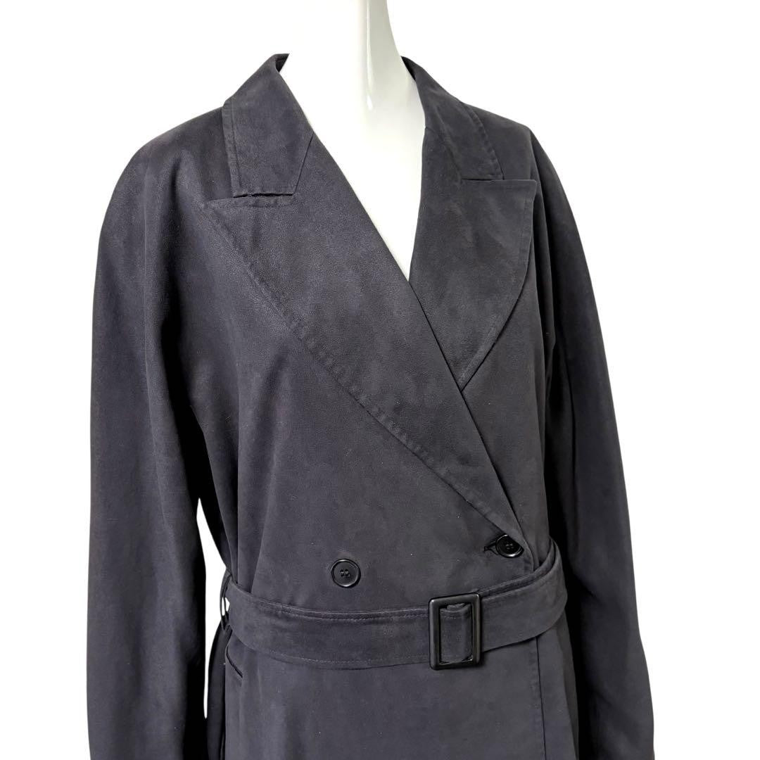 Max Mara Trench Coat Asian fit XL 42 US size L Black Authentic