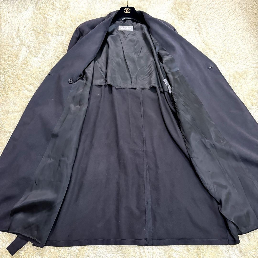 Max Mara Trench Coat Asian fit XL 42 US size L Black Authentic