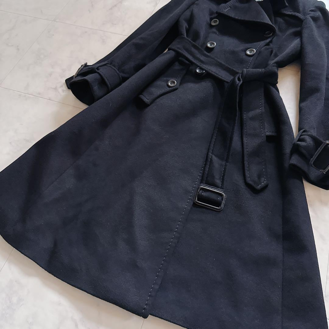 MaxMara SPORTMAX Long Coat Asian fit L 40 US size M Black Authentic