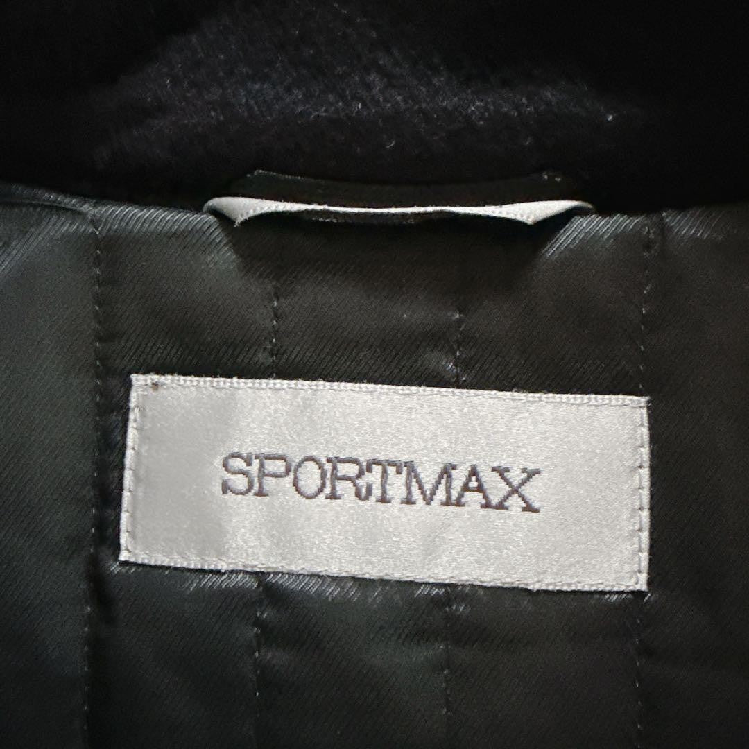 MaxMara SPORTMAX Long Coat Asian fit L 40 US size M Black Authentic
