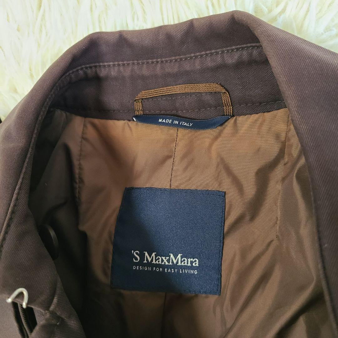 S Max Mara Trench Coat Asian fit L 40 US size M Brown Authentic