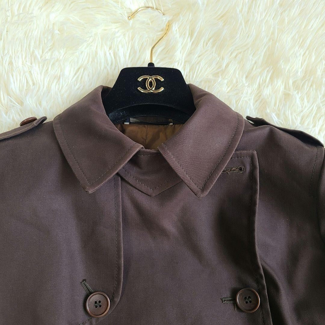 S Max Mara Trench Coat Asian fit L 40 US size M Brown Authentic