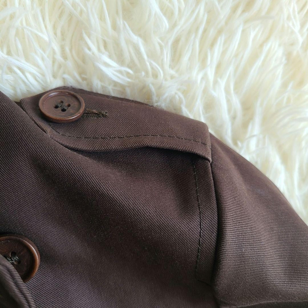 S Max Mara Trench Coat Asian fit L 40 US size M Brown Authentic