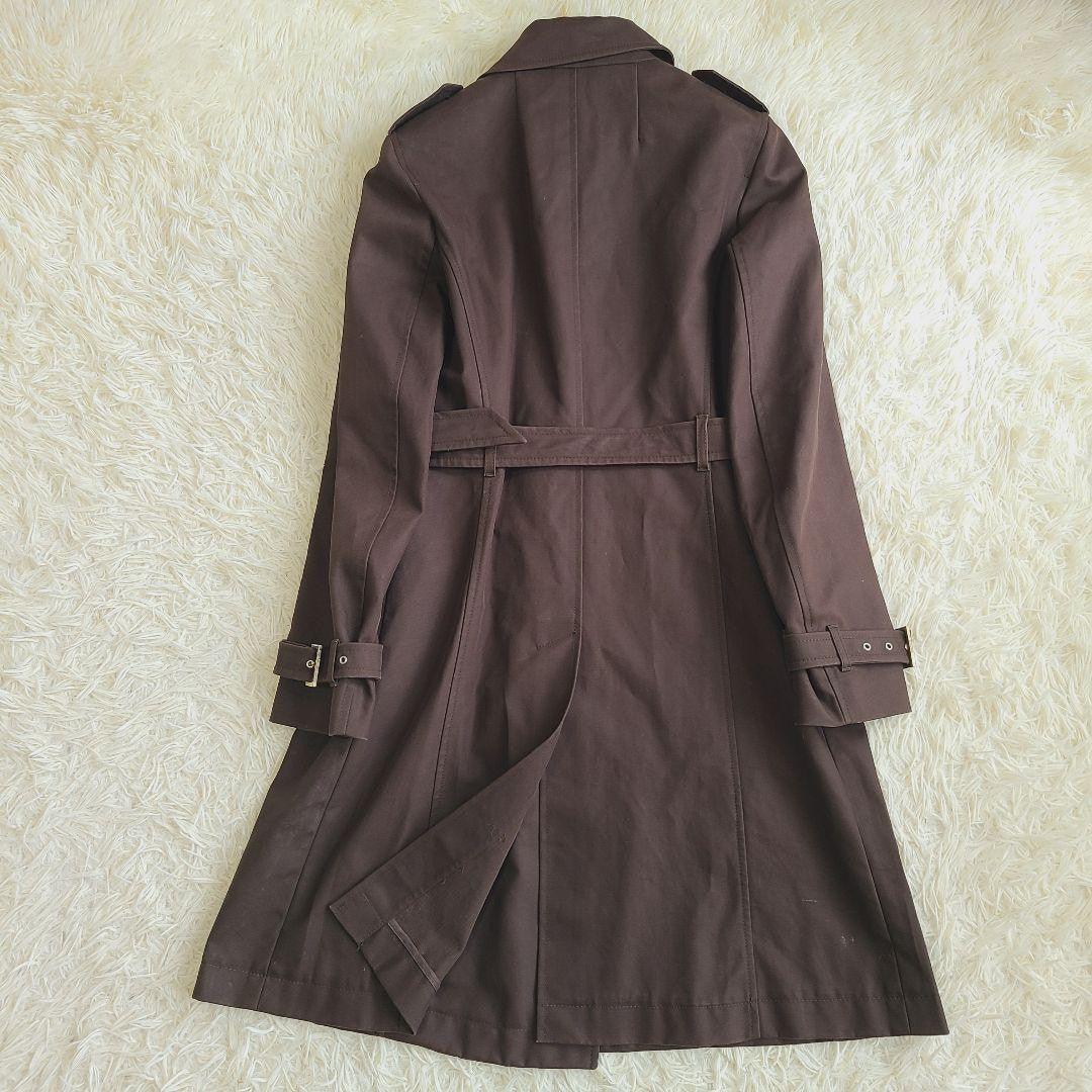 S Max Mara Trench Coat Asian fit L 40 US size M Brown Authentic