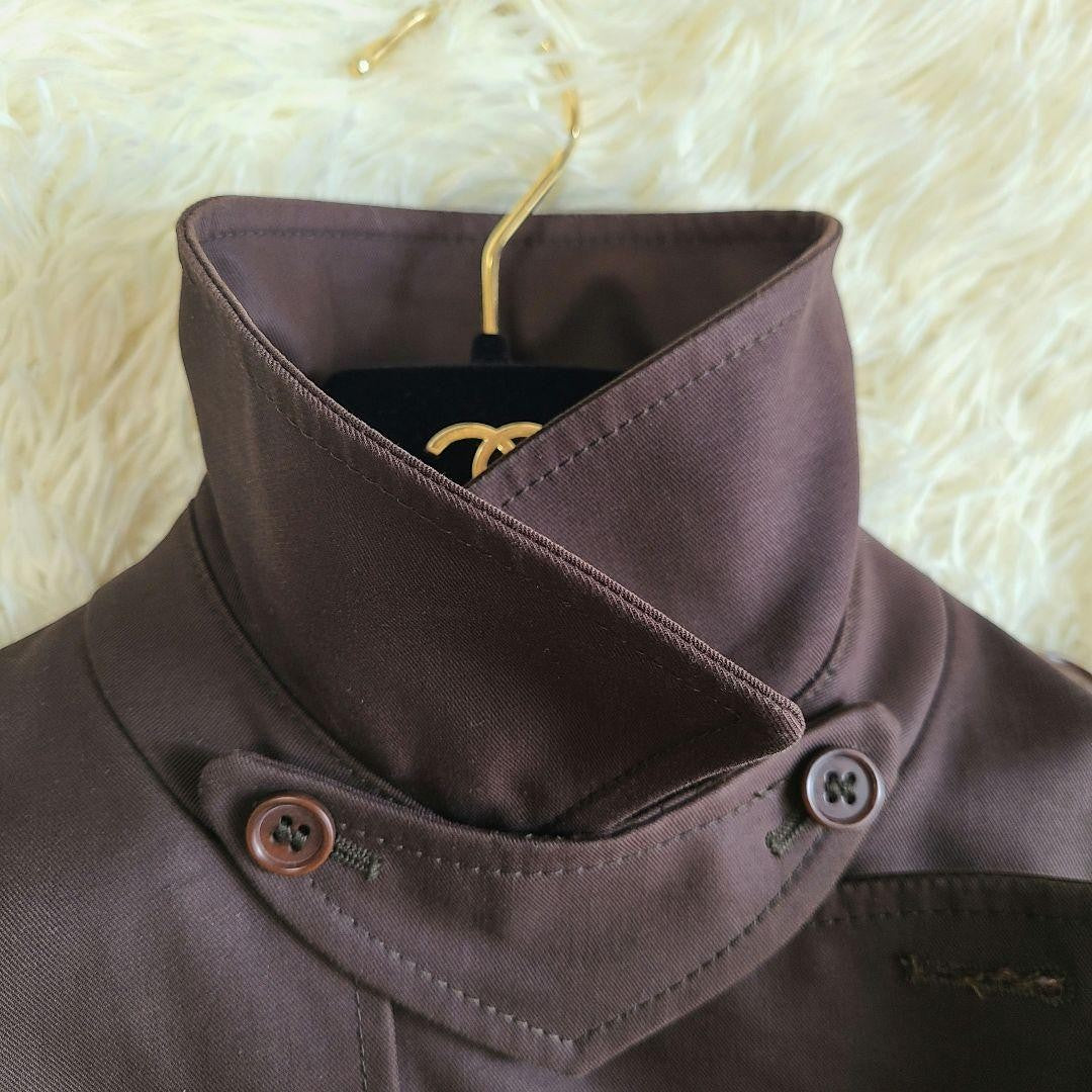 S Max Mara Trench Coat Asian fit L 40 US size M Brown Authentic