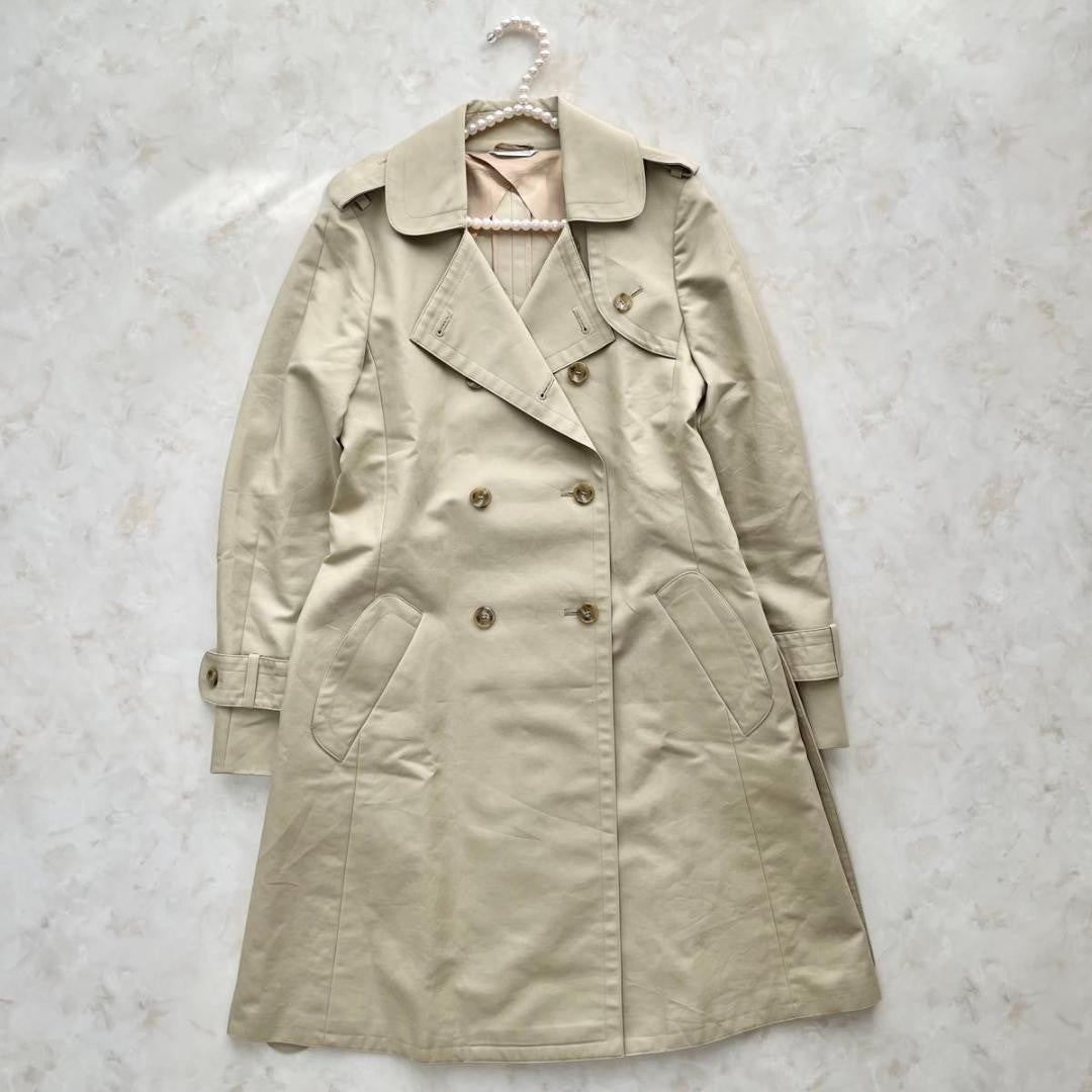 Max Mara Trench Coat Asian fit M 38 US size S Beige Authentic