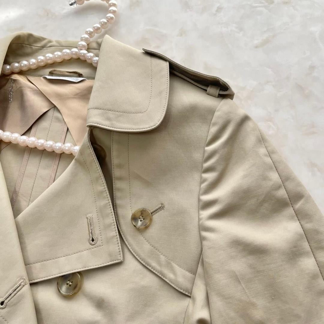 Max Mara Trench Coat Asian fit M 38 US size S Beige Authentic
