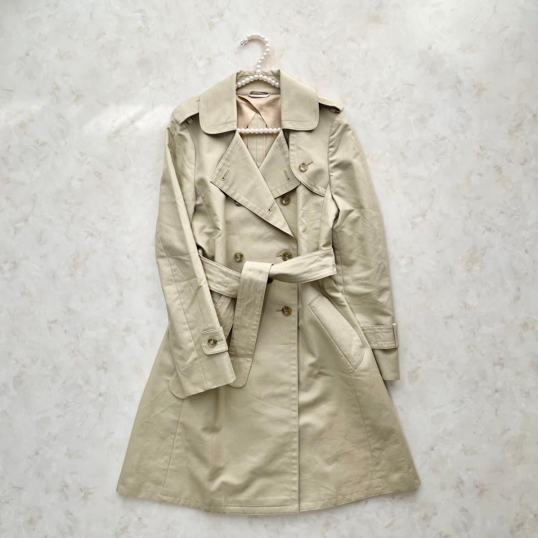 Max Mara Trench Coat Asian fit M 38 US size S Beige Authentic
