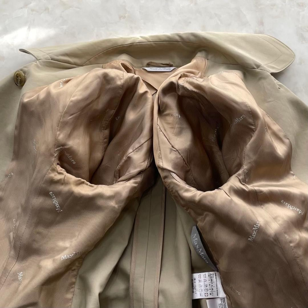 Max Mara Trench Coat Asian fit M 38 US size S Beige Authentic