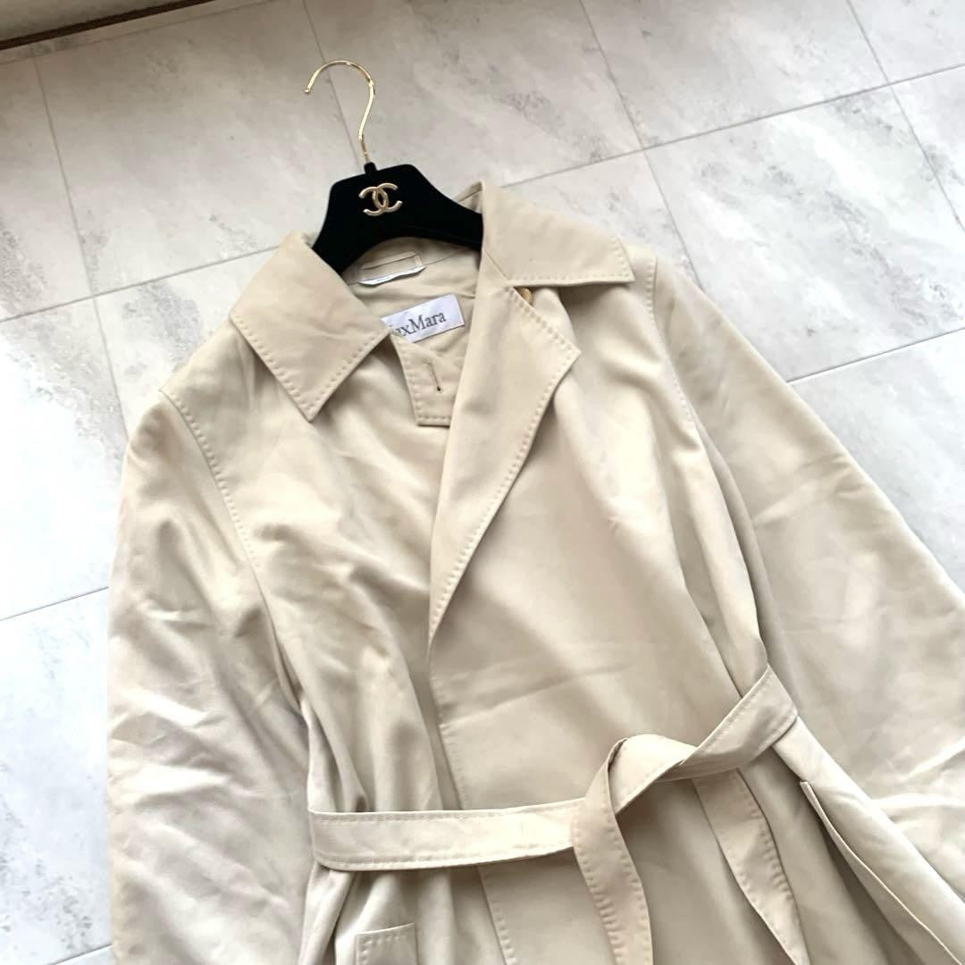 Max Mara Trench Coat Asian fit M 38 US size S Beige Authentic