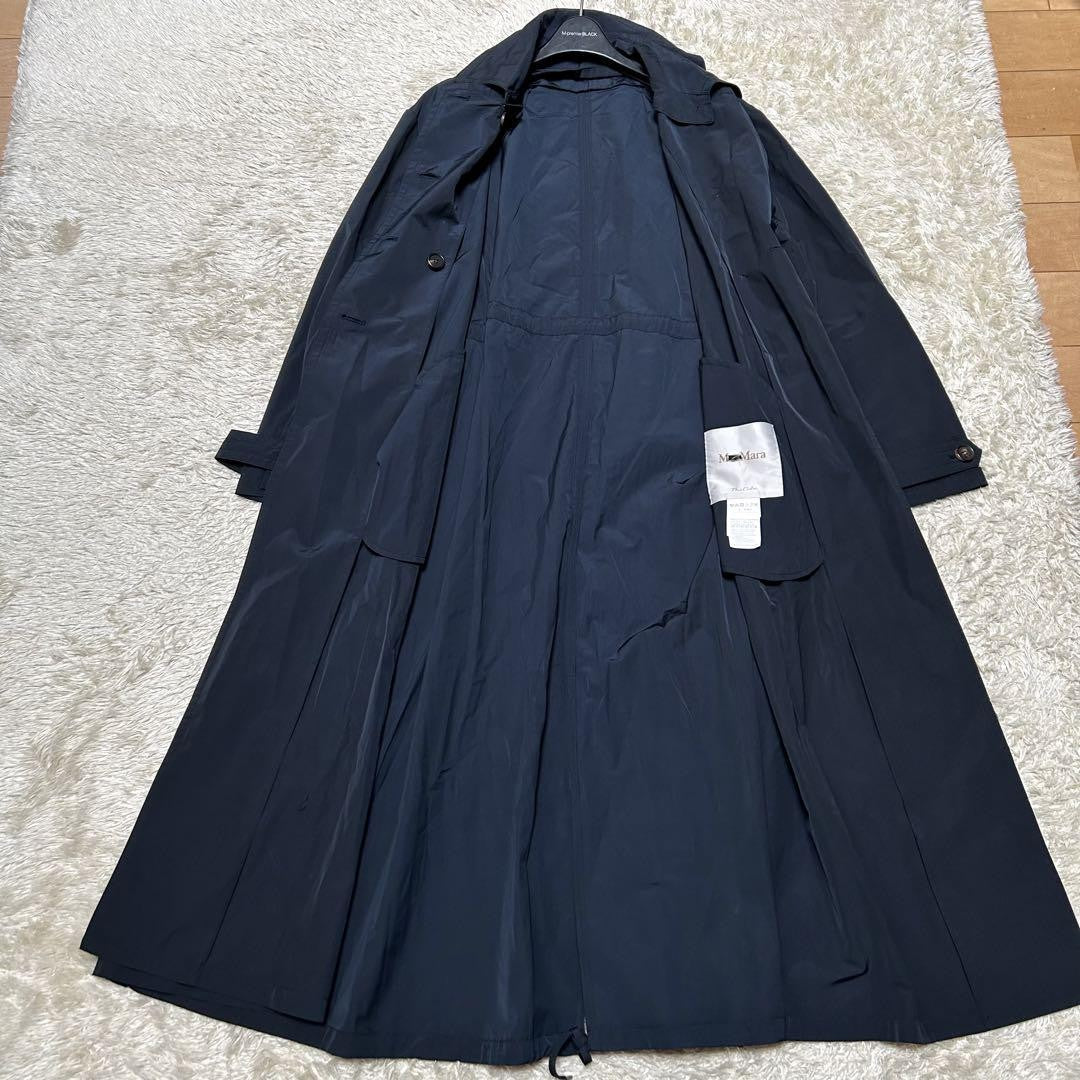 Max Mara Trench Coat Asian fit M 38 US size S Navy Black Authentic