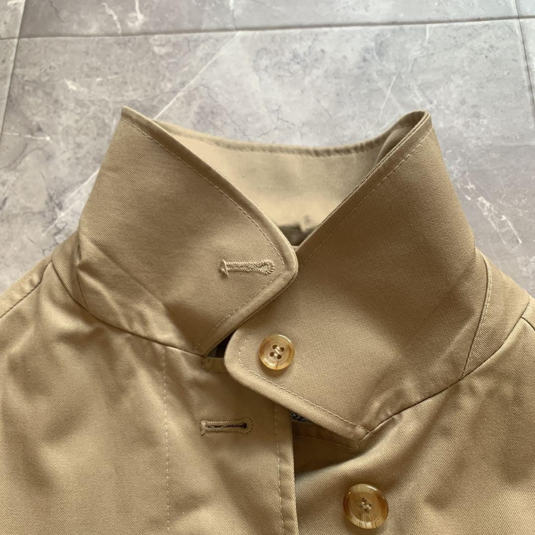 Aquascutum Trench Coat Club Check FREE SIZE Beige Authentic