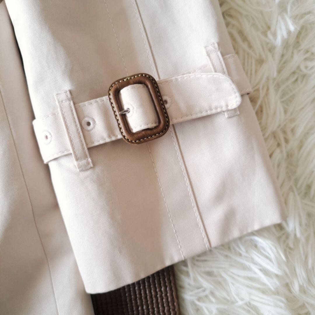 Aquascutum Trench Coat Club Check Asian fit L US size M Light Beige Authentic