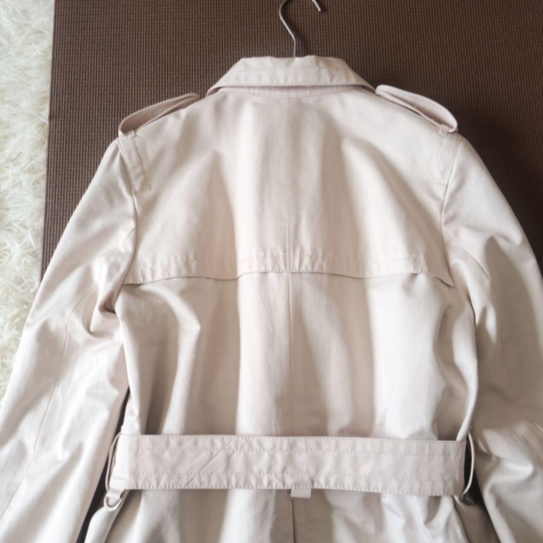 Aquascutum Trench Coat Club Check Asian fit L US size M Light Beige Authentic