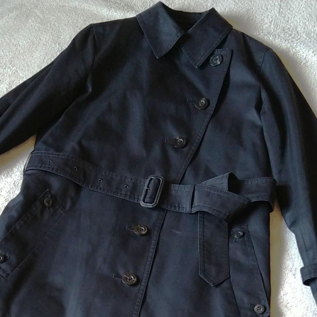 Aquascutum Trench Coat Club Check Asian fit M US size S Black Authentic