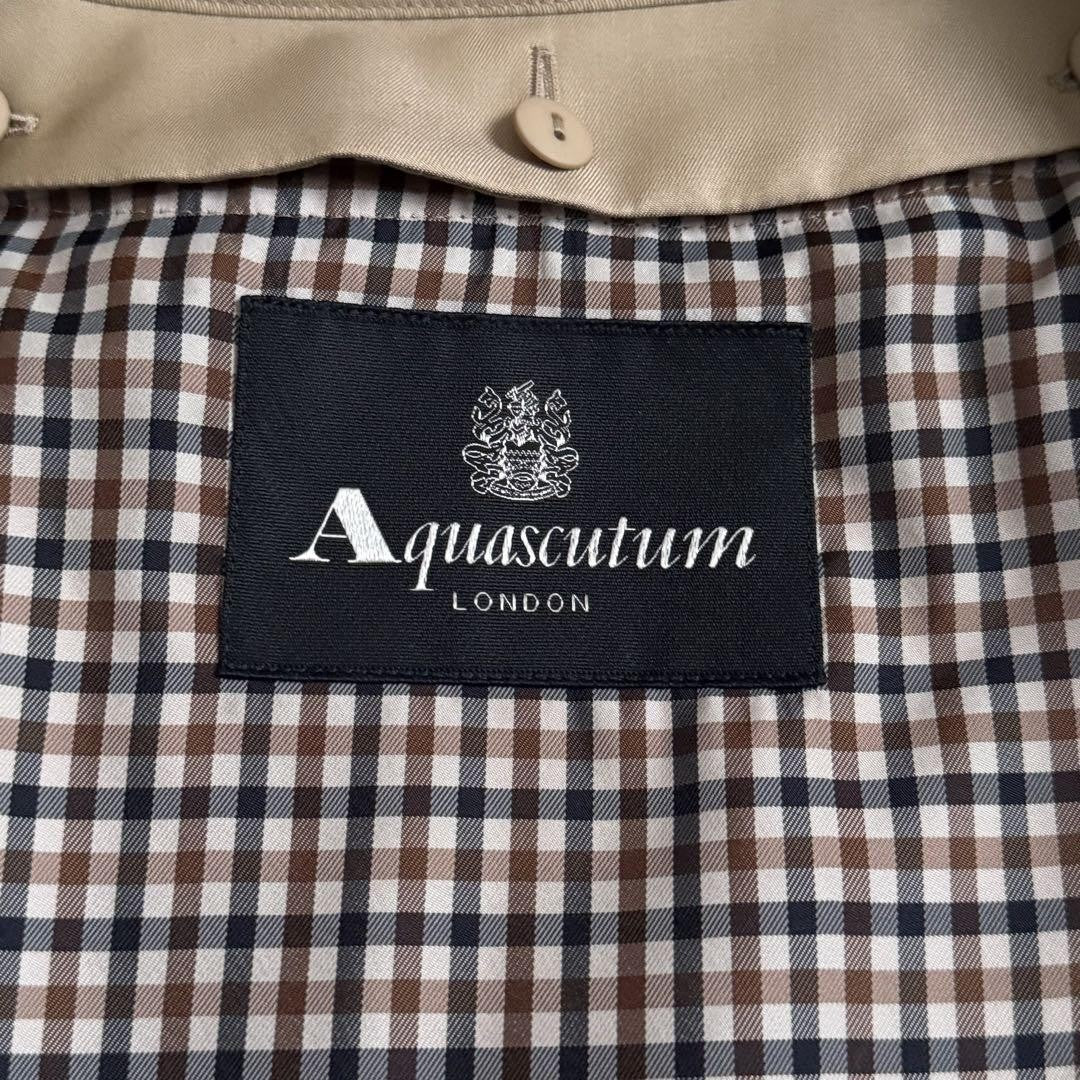 Aquascutum Trench Coat Club Check Asian fit M US size S Honey Beige Authentic