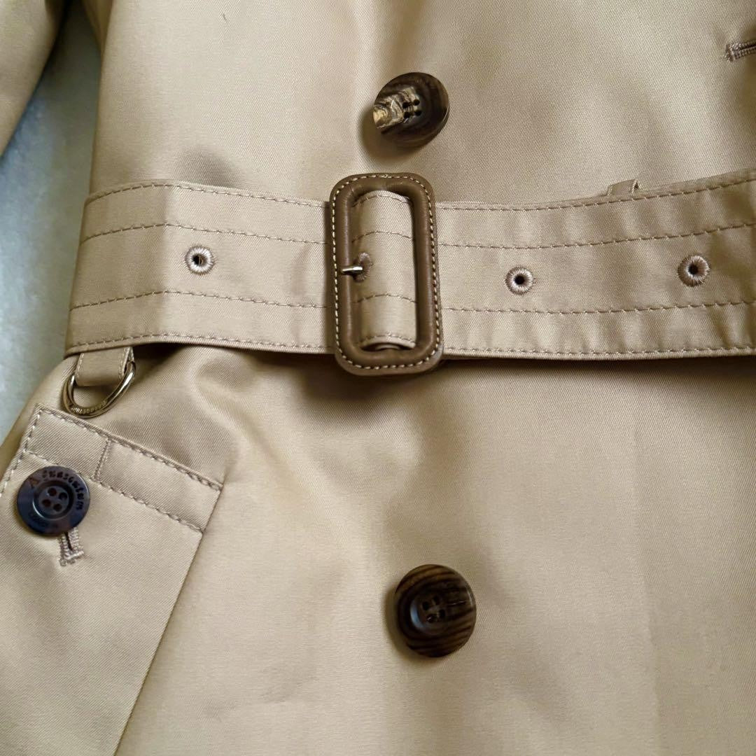Aquascutum Trench Coat Club Check Asian fit M US size S Honey Beige Authentic