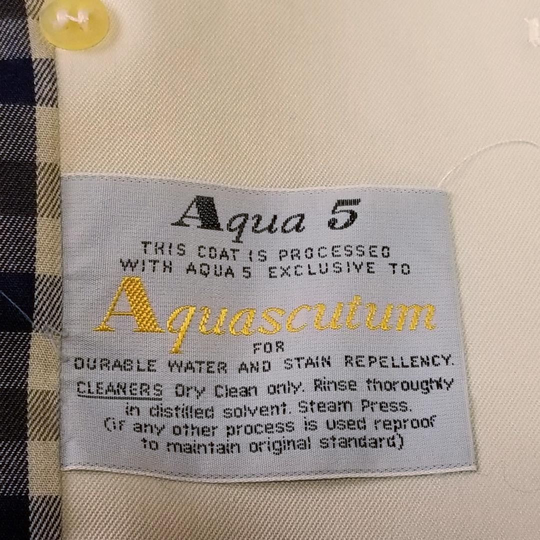 Aquascutum Trench Coat Club Check Asian fit XL US size L Beige Authentic