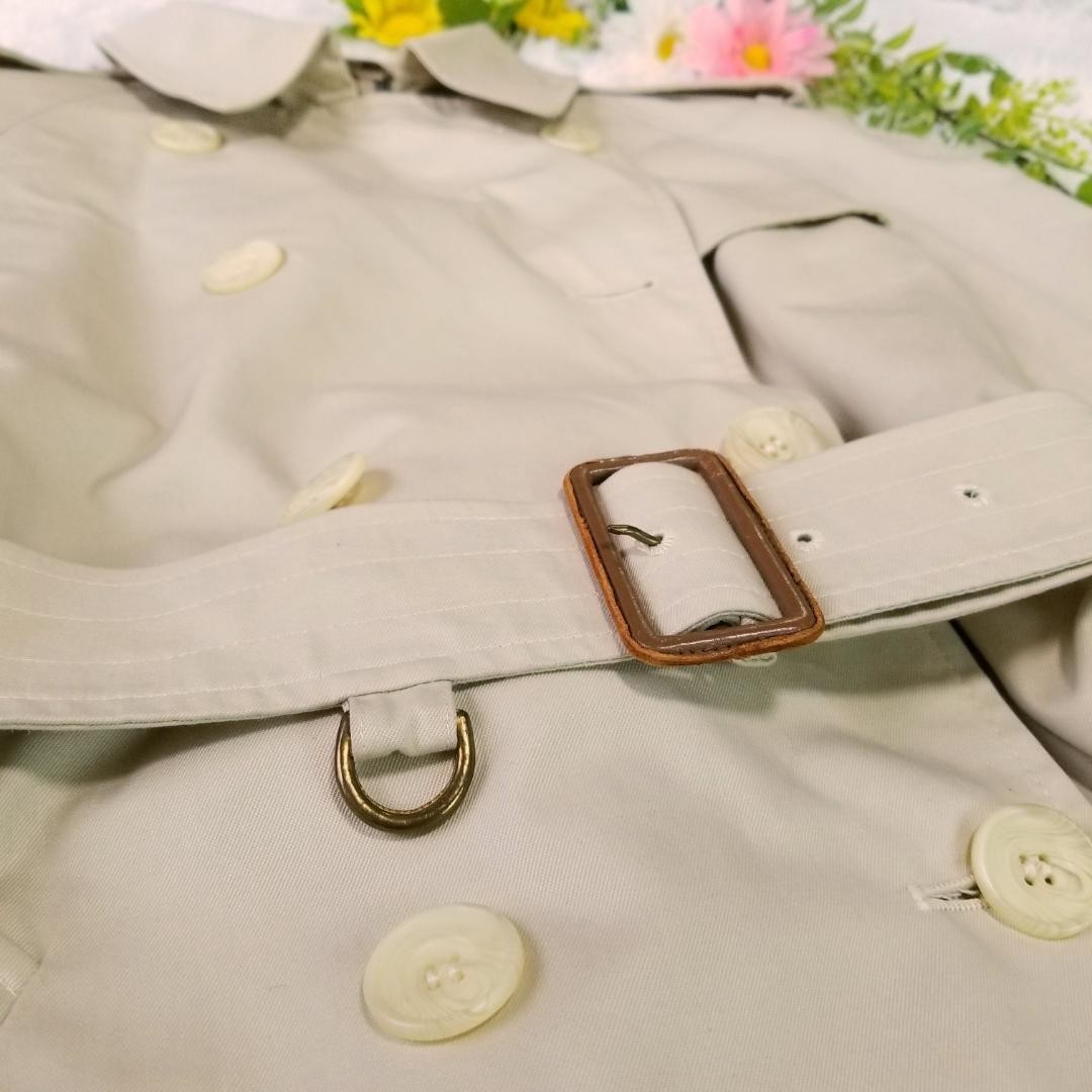 Aquascutum Trench Coat Club Check Asian fit XL US size L Beige Authentic