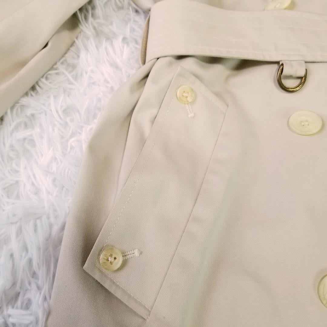 Aquascutum Trench Coat Club Check Asian fit XL US size L Beige Authentic