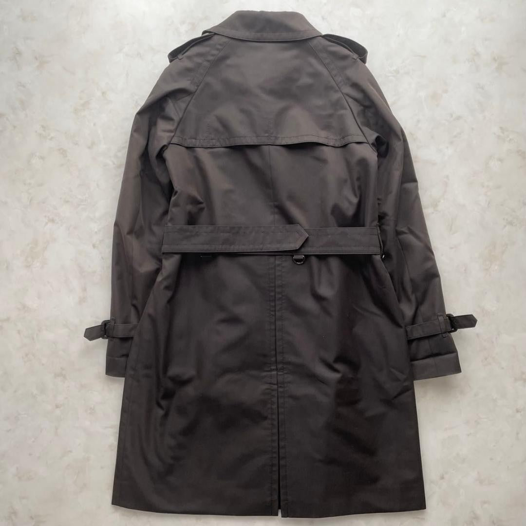Aquascutum Trench Coat Club Check Asian fit M US size S Brown Purple Authentic