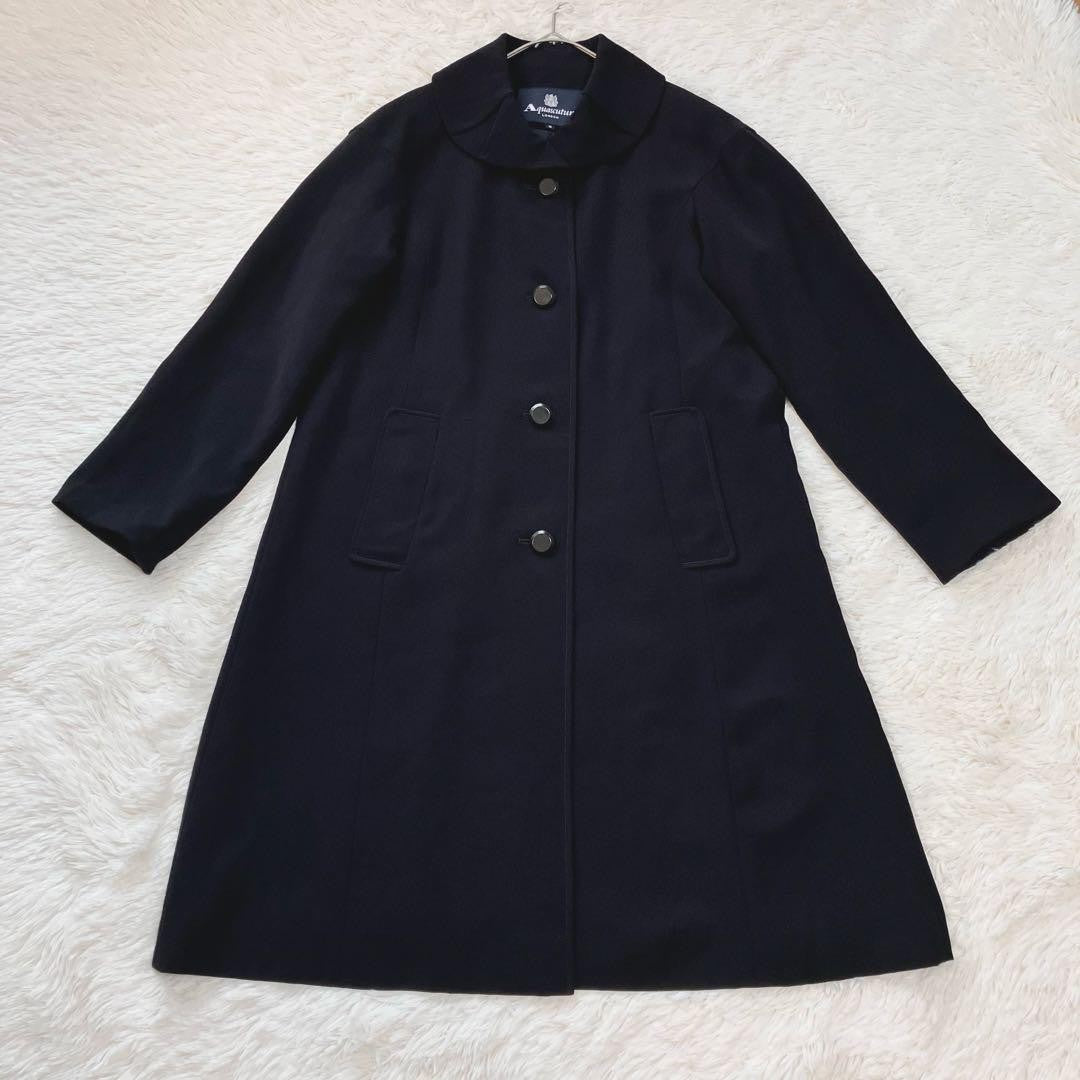 Aquascutum Trench Coat Club Check Asian fit XL US size L Black Authentic