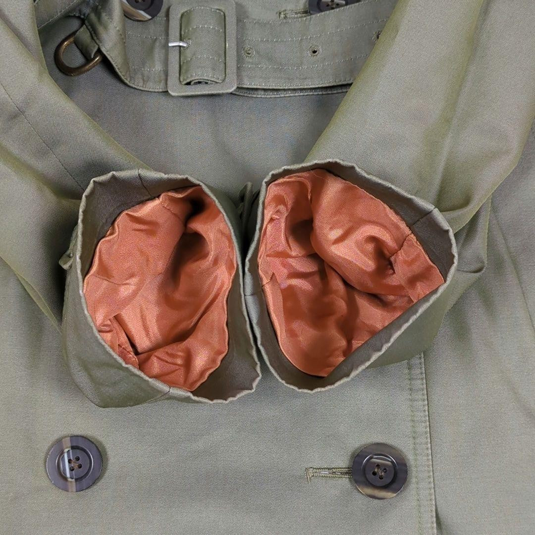 Aquascutum Trench Coat Club Check Asian fit M US size S Khaki Authentic