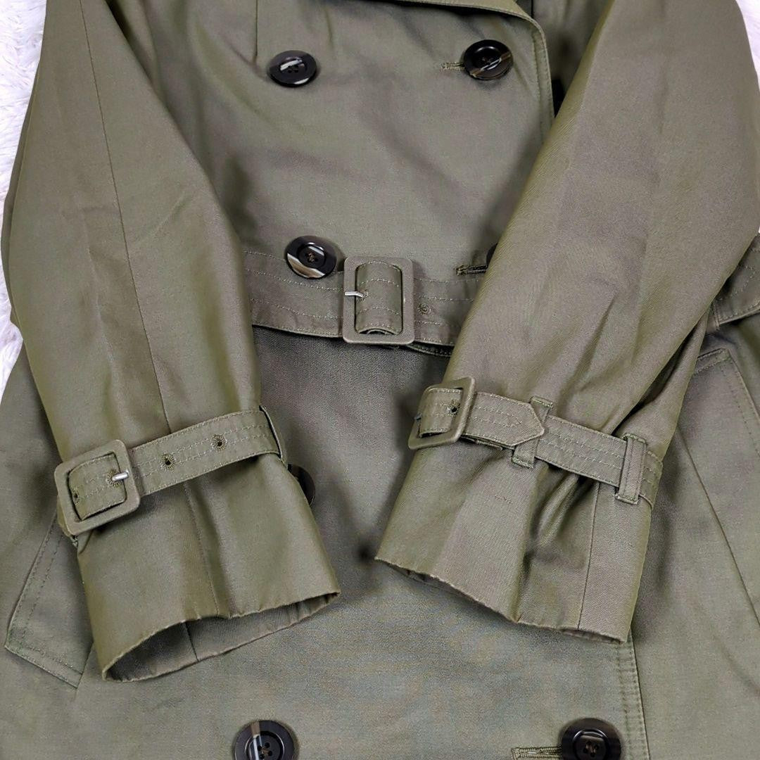 Aquascutum Trench Coat Club Check Asian fit M US size S Khaki Authentic