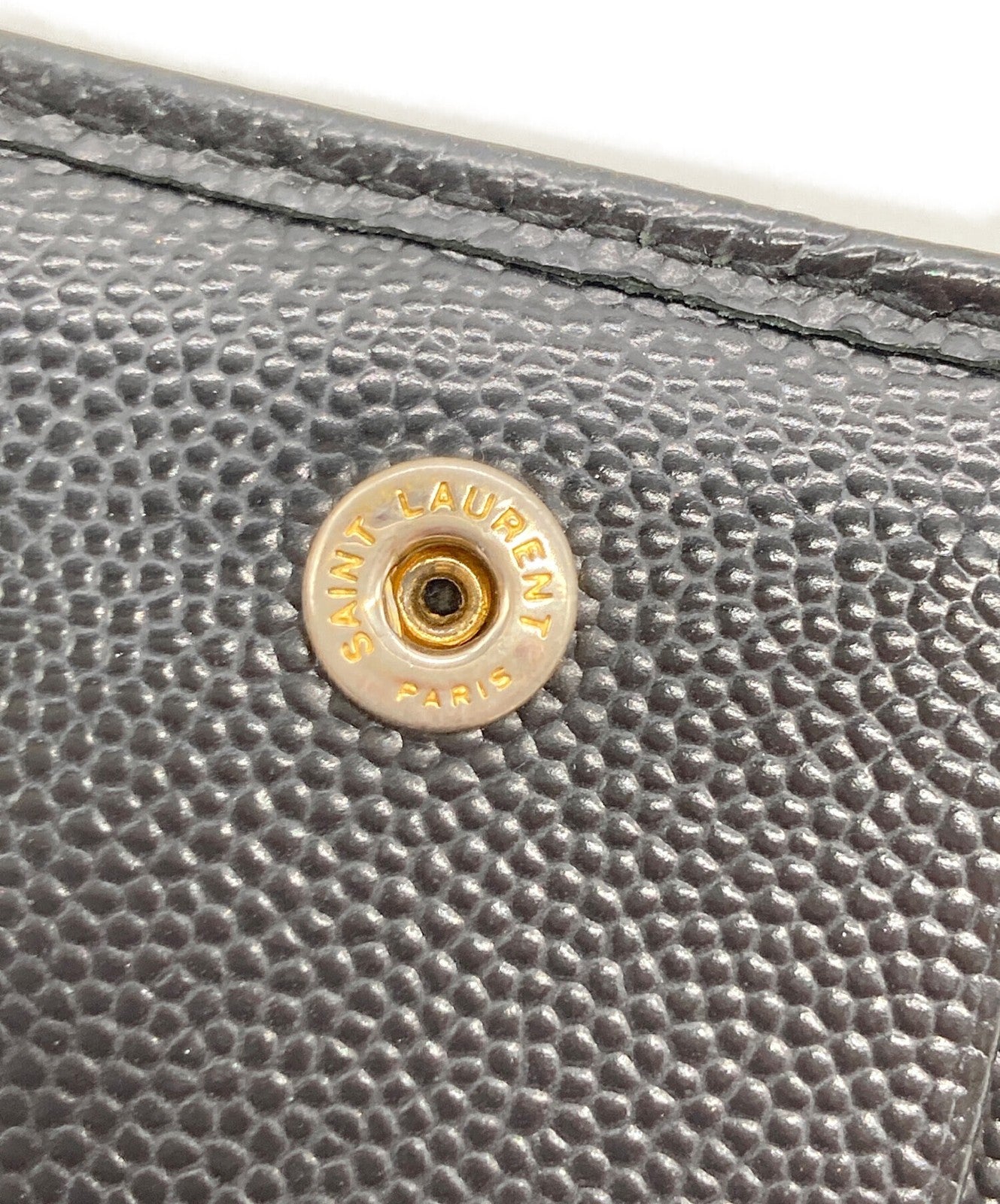 Saint Laurent Paris Wallet Compact Purse YSL Cassandra Black Authentic
