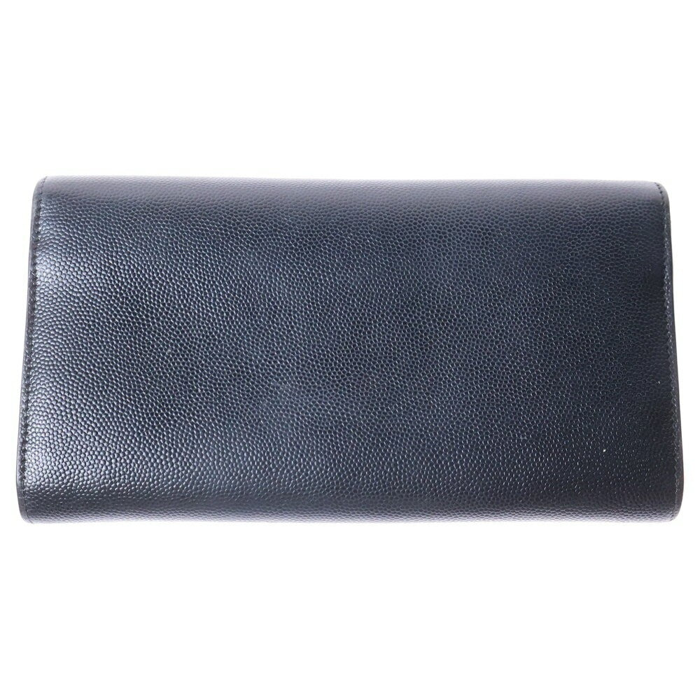 Saint Laurent Paris Flap Wallet Long Purse YSL Cassandra Black Authentic