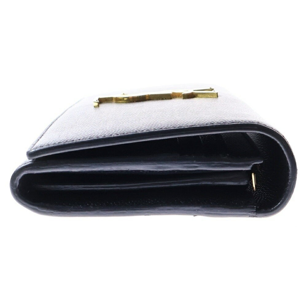 Saint Laurent Paris Flap Wallet Long Purse YSL Cassandra Black Authentic
