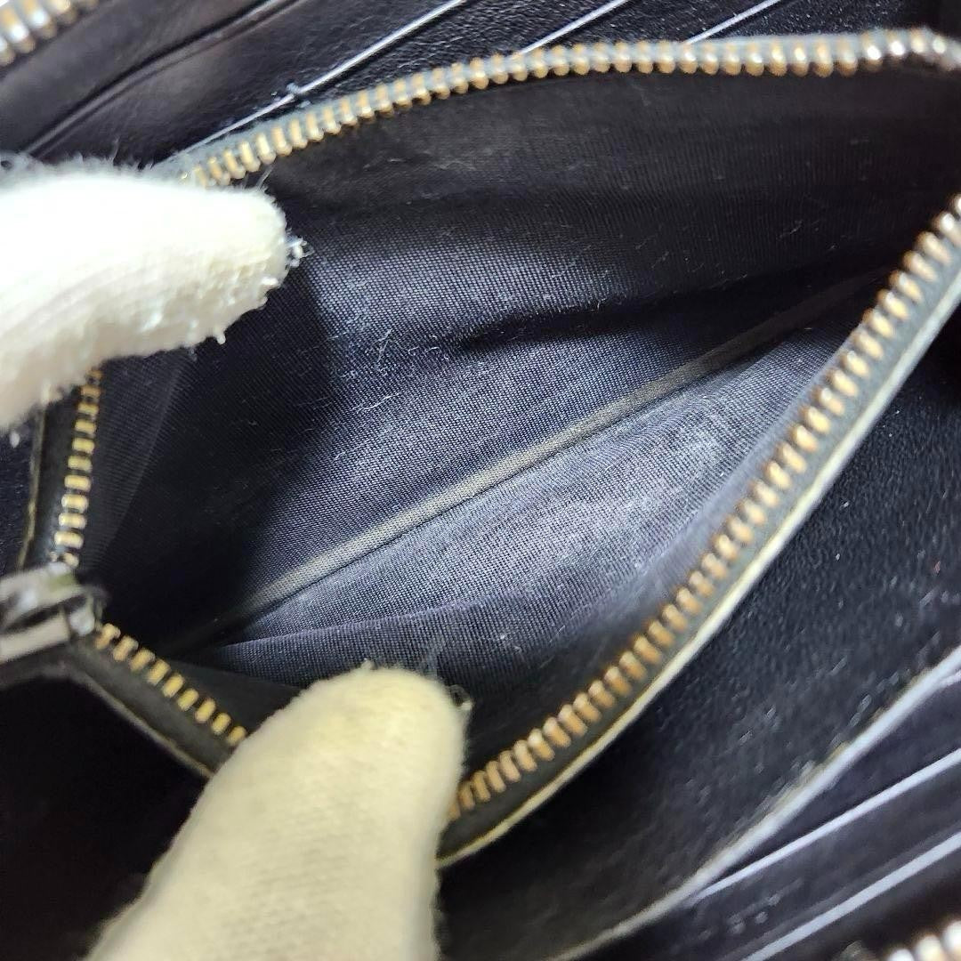 Saint Laurent Round Zip Long Wallet Purse YSL Cassandra Black Authentic