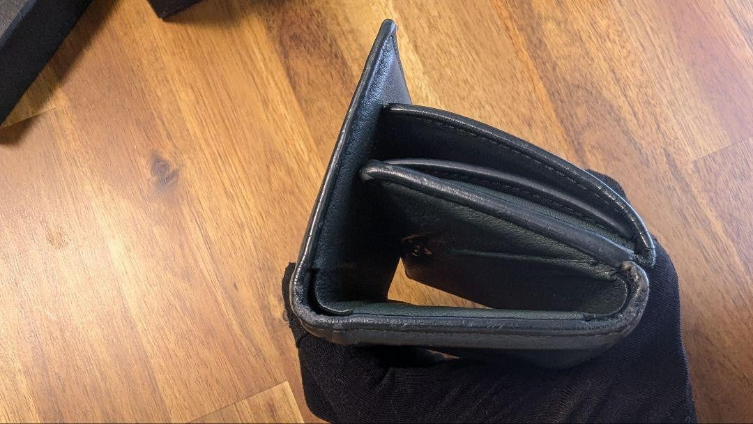 Saint Laurent Tri-fold Wallet Compact Purse YSL Cassandra Dark Green Authentic