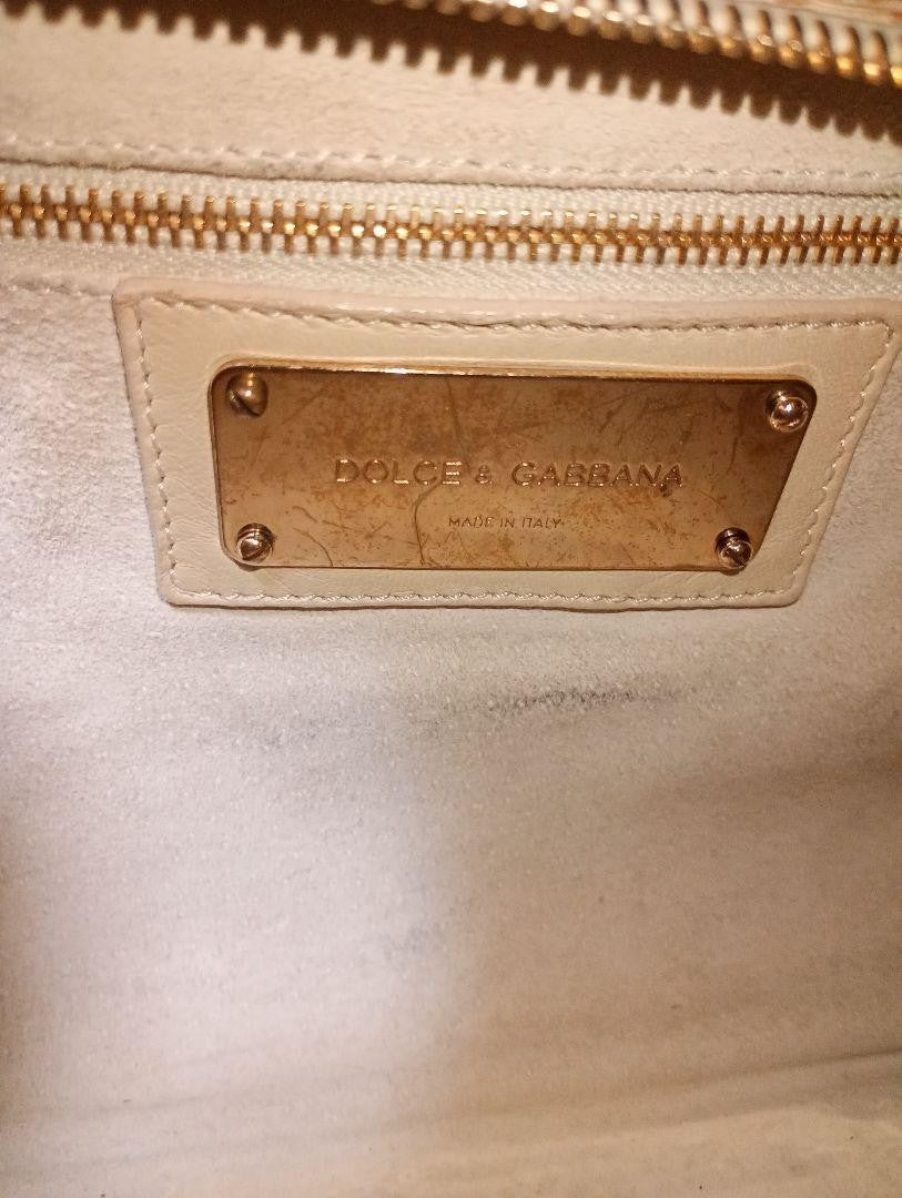 Dolce & Gabbana Hand Bag Tote Purse Leopard Leather Authentic