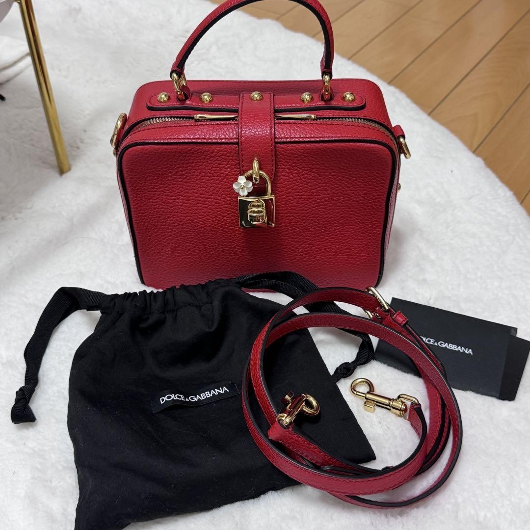 Dolce & Gabbana Hand Bag Tote Purse Red Authentic