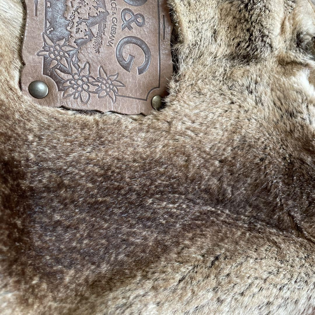 Dolce & Gabbana Shoulder Bag Purse Fur Suede Brown Authentic