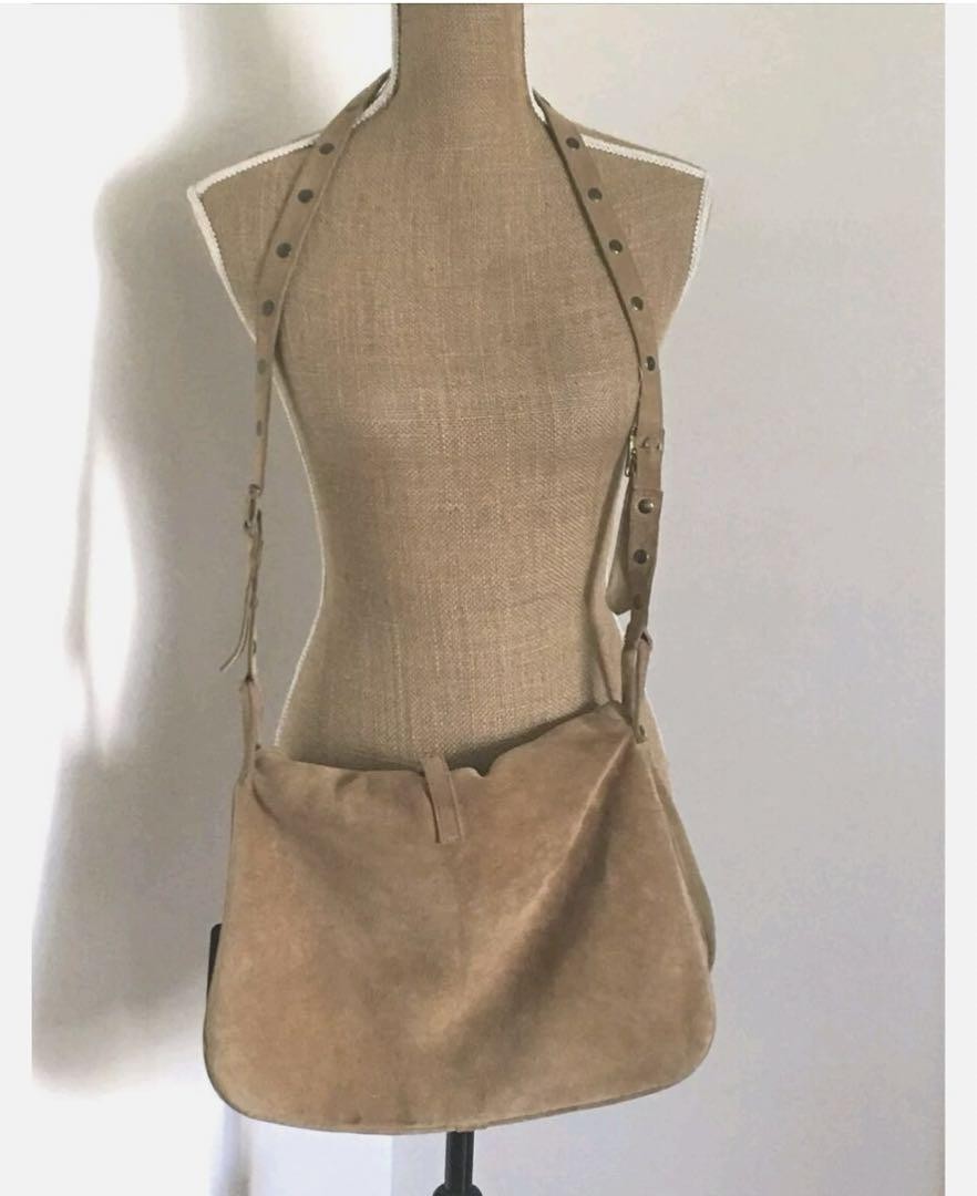 Dolce & Gabbana Shoulder Bag Purse Fur Suede Brown Authentic