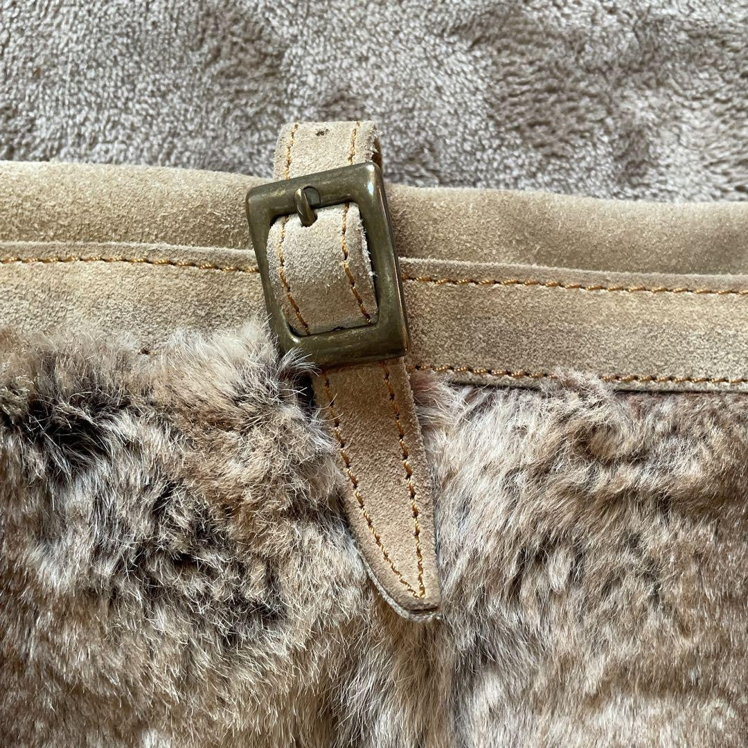 Dolce & Gabbana Shoulder Bag Purse Fur Suede Brown Authentic