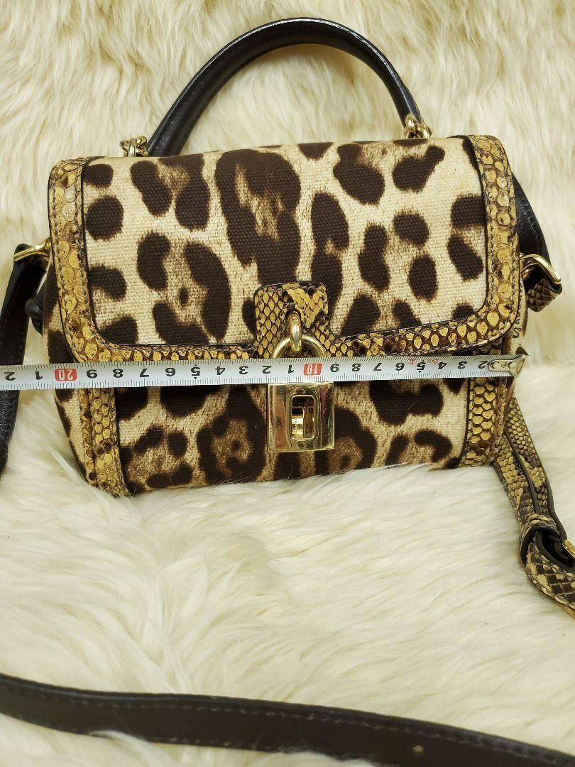 Dolce & Gabbana Shoulder Bag Purse Leopard Brown Beige Authentic