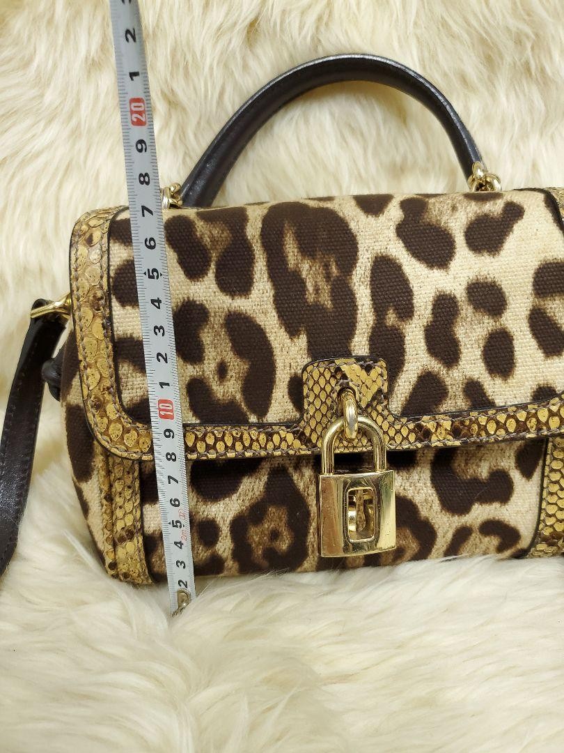 Dolce & Gabbana Shoulder Bag Purse Leopard Brown Beige Authentic