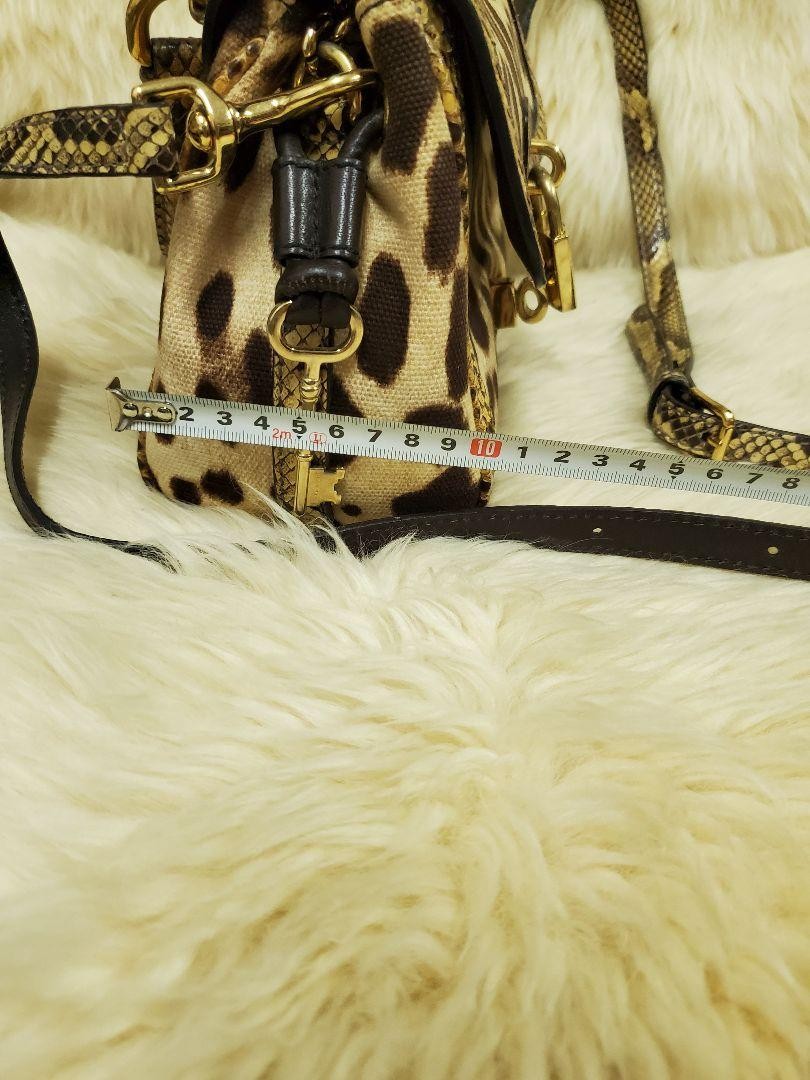 Dolce & Gabbana Shoulder Bag Purse Leopard Brown Beige Authentic