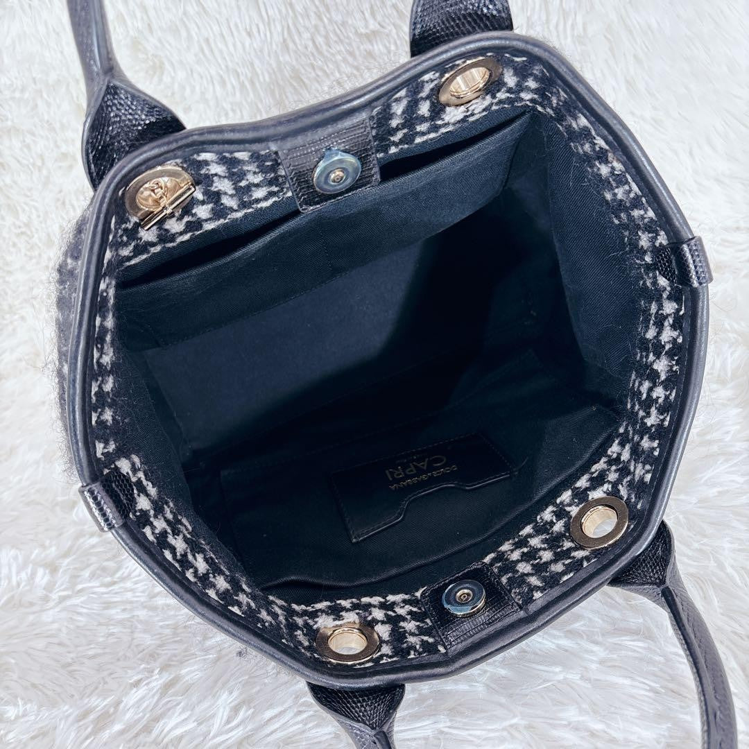 Dolce & Gabbana Hand Bag Tote Purse Black White Authentic