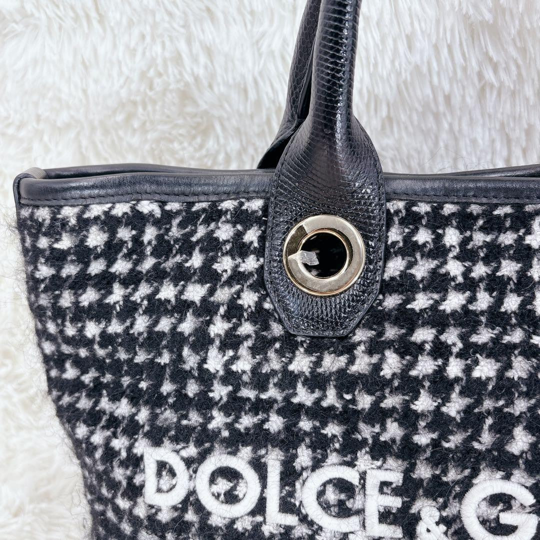 Dolce & Gabbana Hand Bag Tote Purse Black White Authentic