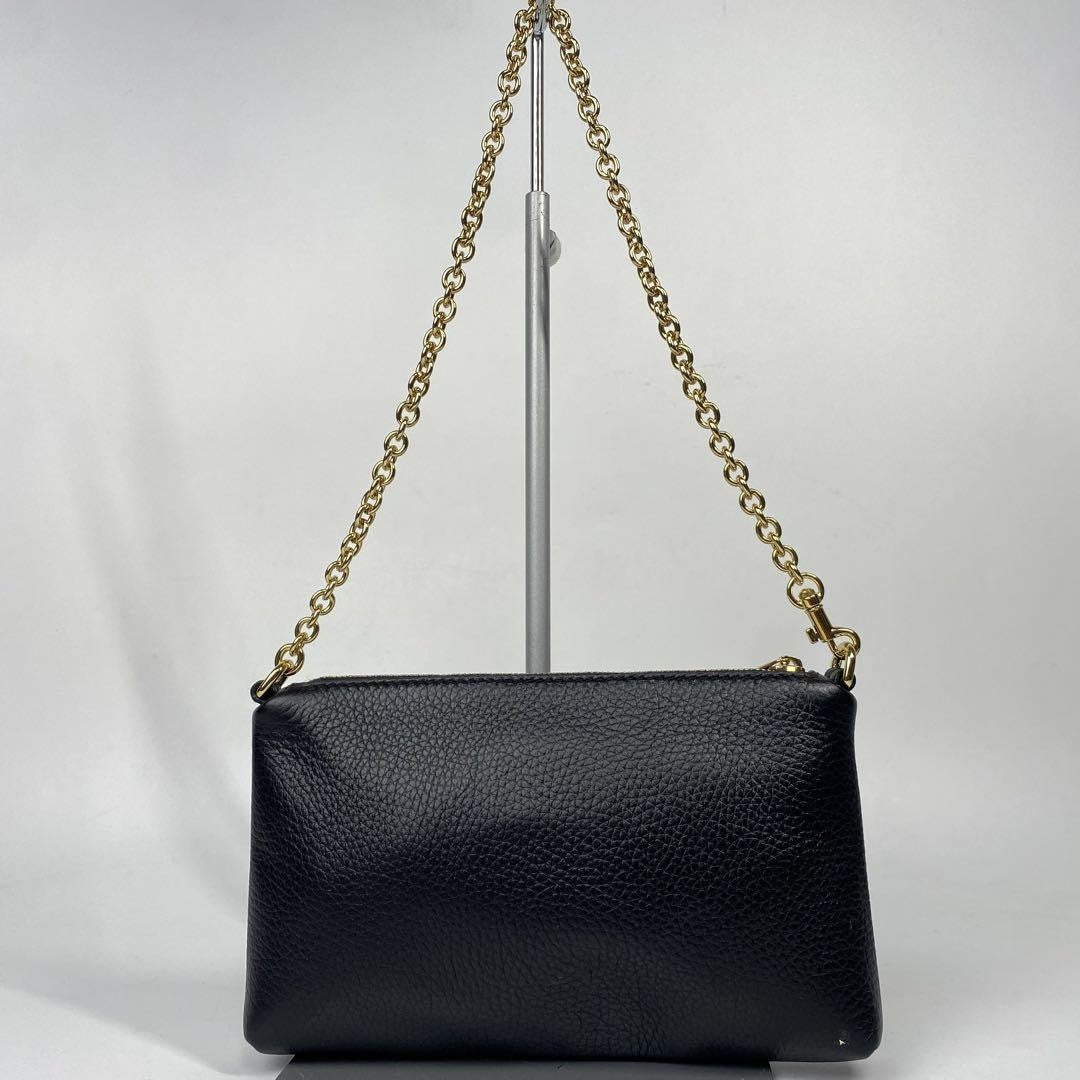 Dolce & Gabbana Accessory Pouch Hand Bag Tote Purse Leopard Leather Black Auth