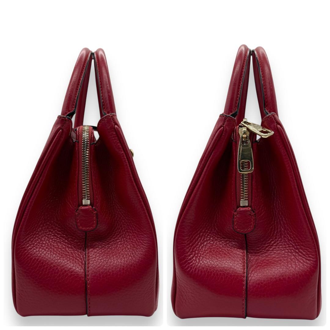 Dolce & Gabbana Hand Shoulder Bag Tote Purse 2way Leather Red Authentic